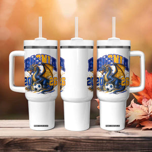 Bosnian Dragon Fudbal Fan Tumbler With Handle Bosnia And Herzegovina Pride