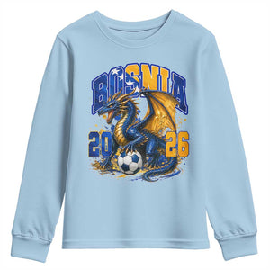 Bosnian Dragon Fudbal Fan Youth Sweatshirt Bosnia And Herzegovina Pride