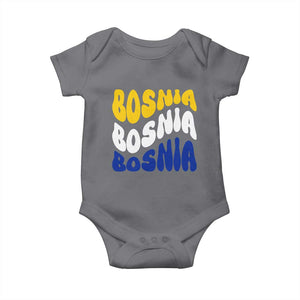 Groovy Retro Bosnia Baby Onesie Proud Bosnian Balkan Heritage Gift