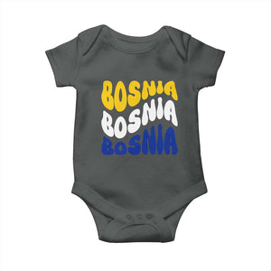 Groovy Retro Bosnia Baby Onesie Proud Bosnian Balkan Heritage Gift