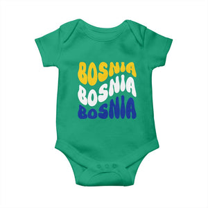 Groovy Retro Bosnia Baby Onesie Proud Bosnian Balkan Heritage Gift