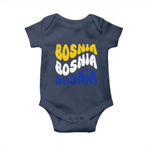 Groovy Retro Bosnia Baby Onesie Proud Bosnian Balkan Heritage Gift