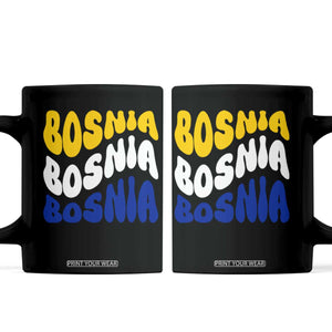 Groovy Retro Bosnia Coffee Mug Proud Bosnian Balkan Heritage Gift