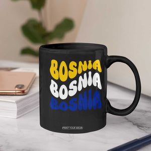 Groovy Retro Bosnia Coffee Mug Proud Bosnian Balkan Heritage Gift