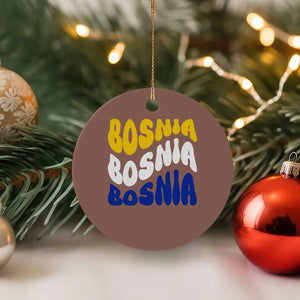 Groovy Retro Bosnia Ceramic Ornament Proud Bosnian Balkan Heritage Gift