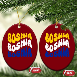 Groovy Retro Bosnia Ceramic Ornament Proud Bosnian Balkan Heritage Gift
