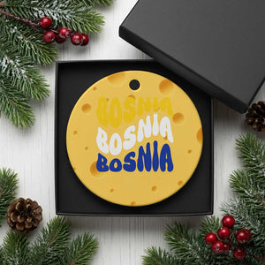 Groovy Retro Bosnia Ceramic Ornament Proud Bosnian Balkan Heritage Gift
