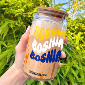Groovy Retro Bosnia Glass Can Proud Bosnian Balkan Heritage Gift