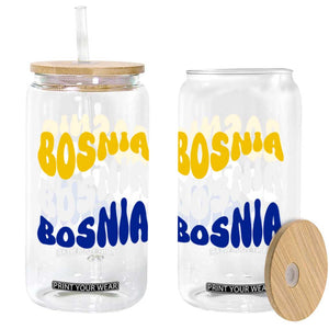 Groovy Retro Bosnia Glass Can Proud Bosnian Balkan Heritage Gift