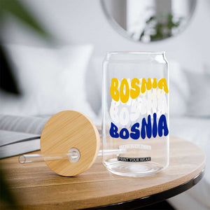 Groovy Retro Bosnia Glass Can Proud Bosnian Balkan Heritage Gift