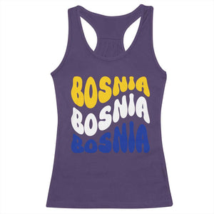 Groovy Retro Bosnia Racerback Tank Top Proud Bosnian Balkan Heritage Gift