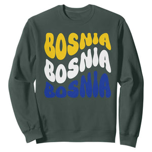 Groovy Retro Bosnia Sweatshirt Proud Bosnian Balkan Heritage Gift