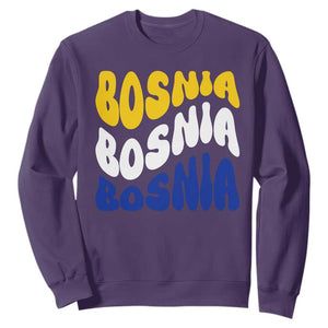 Groovy Retro Bosnia Sweatshirt Proud Bosnian Balkan Heritage Gift