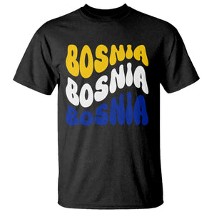 Groovy Retro Bosnia T Shirt Proud Bosnian Balkan Heritage Gift