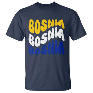 Groovy Retro Bosnia T Shirt Proud Bosnian Balkan Heritage Gift