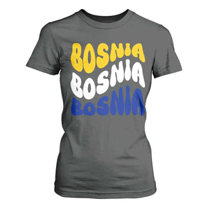 Groovy Retro Bosnia T Shirt For Women Proud Bosnian Balkan Heritage Gift