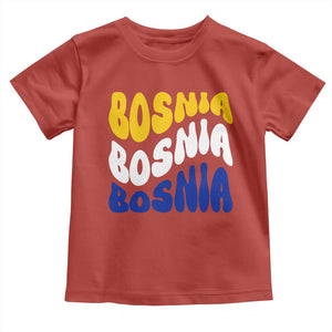 Groovy Retro Bosnia Toddler T Shirt Proud Bosnian Balkan Heritage Gift