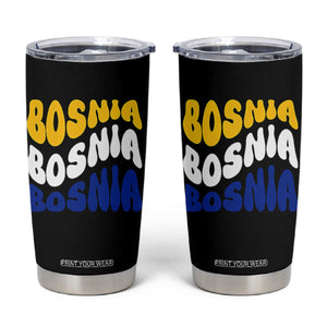 Groovy Retro Bosnia Tumbler Cup Proud Bosnian Balkan Heritage Gift