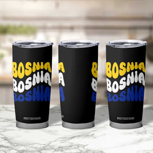 Groovy Retro Bosnia Tumbler Cup Proud Bosnian Balkan Heritage Gift