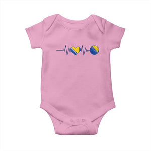 Bosnian Fudbal Heartbeat Baby Onesie Bosnia And Herzegovina Soccer Fan Gift