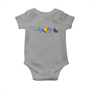 Bosnian Fudbal Heartbeat Baby Onesie Bosnia And Herzegovina Soccer Fan Gift