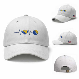 Bosnian Fudbal Heartbeat Baseball Cap Bosnia And Herzegovina Soccer Fan Gift