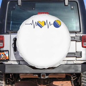 Bosnian Fudbal Heartbeat Spare Tire Cover Bosnia And Herzegovina Soccer Fan Gift