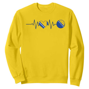 Bosnian Fudbal Heartbeat Sweatshirt Bosnia And Herzegovina Soccer Fan Gift