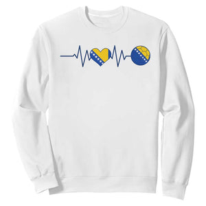 Bosnian Fudbal Heartbeat Sweatshirt Bosnia And Herzegovina Soccer Fan Gift