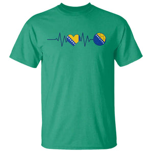 Bosnian Fudbal Heartbeat T Shirt Bosnia And Herzegovina Soccer Fan Gift