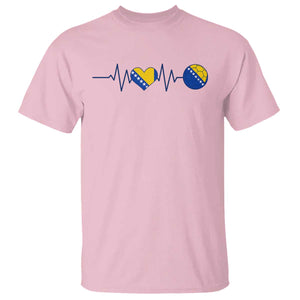 Bosnian Fudbal Heartbeat T Shirt Bosnia And Herzegovina Soccer Fan Gift