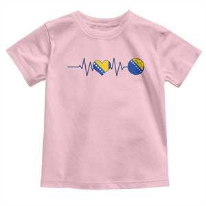 Bosnian Fudbal Heartbeat Toddler T Shirt Bosnia And Herzegovina Soccer Fan Gift