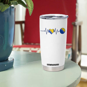Bosnian Fudbal Heartbeat Tumbler Cup Bosnia And Herzegovina Soccer Fan Gift