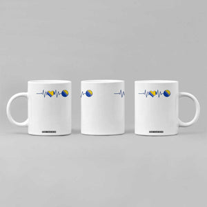 Bosnian Fudbal Heartbeat Coffee Mug Bosnia And Herzegovina Soccer Fan Gift