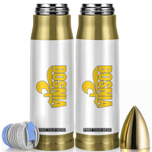 Bosnian Fleur De Lis Flag Bullet Tumbler Proud Bosnia Heritage Gift