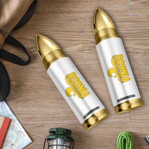 Bosnian Fleur De Lis Flag Bullet Tumbler Proud Bosnia Heritage Gift