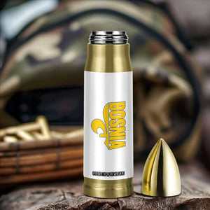 Bosnian Fleur De Lis Flag Bullet Tumbler Proud Bosnia Heritage Gift