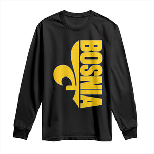 Bosnian Fleur De Lis Flag Long Sleeve Shirt Proud Bosnia Heritage Gift