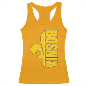 Bosnian Fleur De Lis Flag Racerback Tank Top Proud Bosnia Heritage Gift