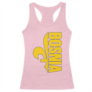 Bosnian Fleur De Lis Flag Racerback Tank Top Proud Bosnia Heritage Gift