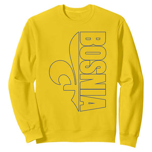 Bosnian Fleur De Lis Flag Sweatshirt Proud Bosnia Heritage Gift
