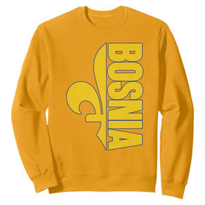 Bosnian Fleur De Lis Flag Sweatshirt Proud Bosnia Heritage Gift