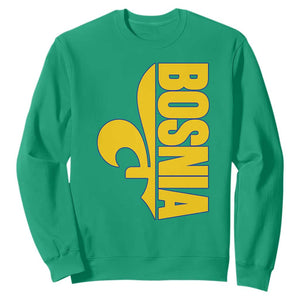 Bosnian Fleur De Lis Flag Sweatshirt Proud Bosnia Heritage Gift