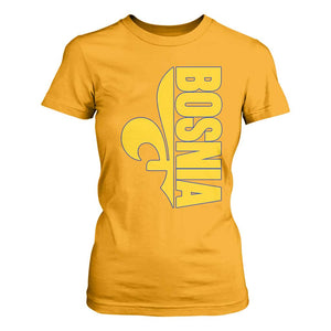 Bosnian Fleur De Lis Flag T Shirt For Women Proud Bosnia Heritage Gift