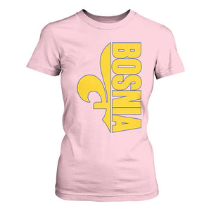 Bosnian Fleur De Lis Flag T Shirt For Women Proud Bosnia Heritage Gift