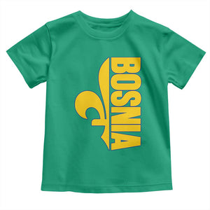 Bosnian Fleur De Lis Flag Toddler T Shirt Proud Bosnia Heritage Gift