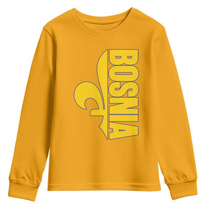 Bosnian Fleur De Lis Flag Youth Sweatshirt Proud Bosnia Heritage Gift