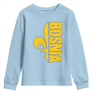 Bosnian Fleur De Lis Flag Youth Sweatshirt Proud Bosnia Heritage Gift