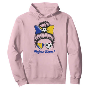 Bosnia Soccer Messy Bun Hoodie Hajmo Bosno Game Day Gift