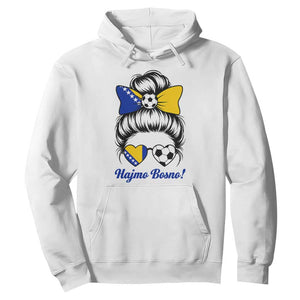 Bosnia Soccer Messy Bun Hoodie Hajmo Bosno Game Day Gift